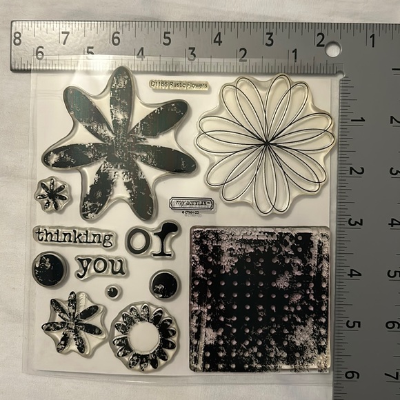 Rustic Flowers D1186 stamp set - Picture 1 of 8